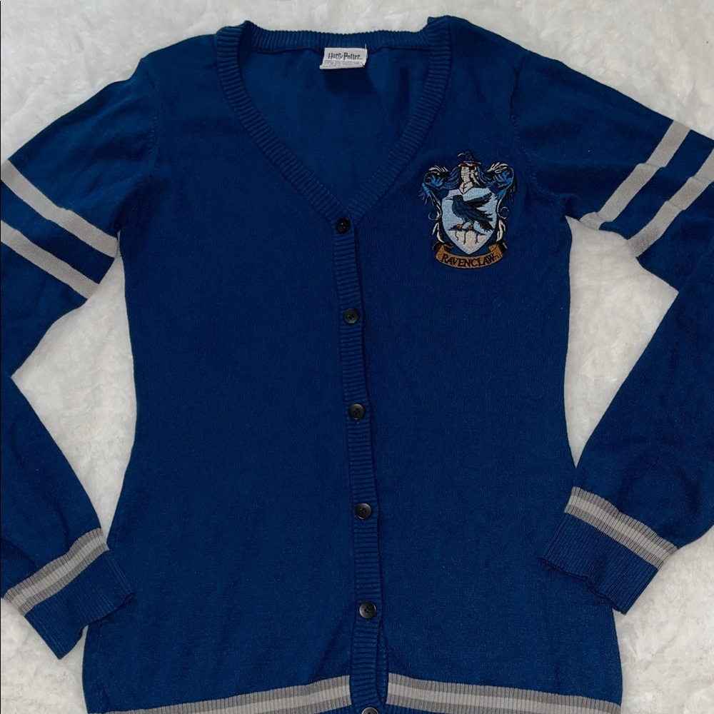 Harry Potter Ravenclaw Navy and Light Gray Women's Cardigan